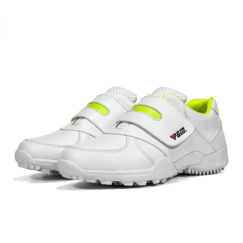 PGM Scarpe da golf per bambini e bambine, scarpe da ginnastica antiscivolo in pelle per l'outdoor, scarpe sportive per bambini XZ054
