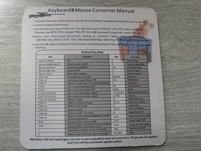 Gamer Kit Mobile Gaming Keyboard Mouse Mobile Games Converter 3 In 1 Combo One Hand Keyboard for PUBG Mobile Games TF900