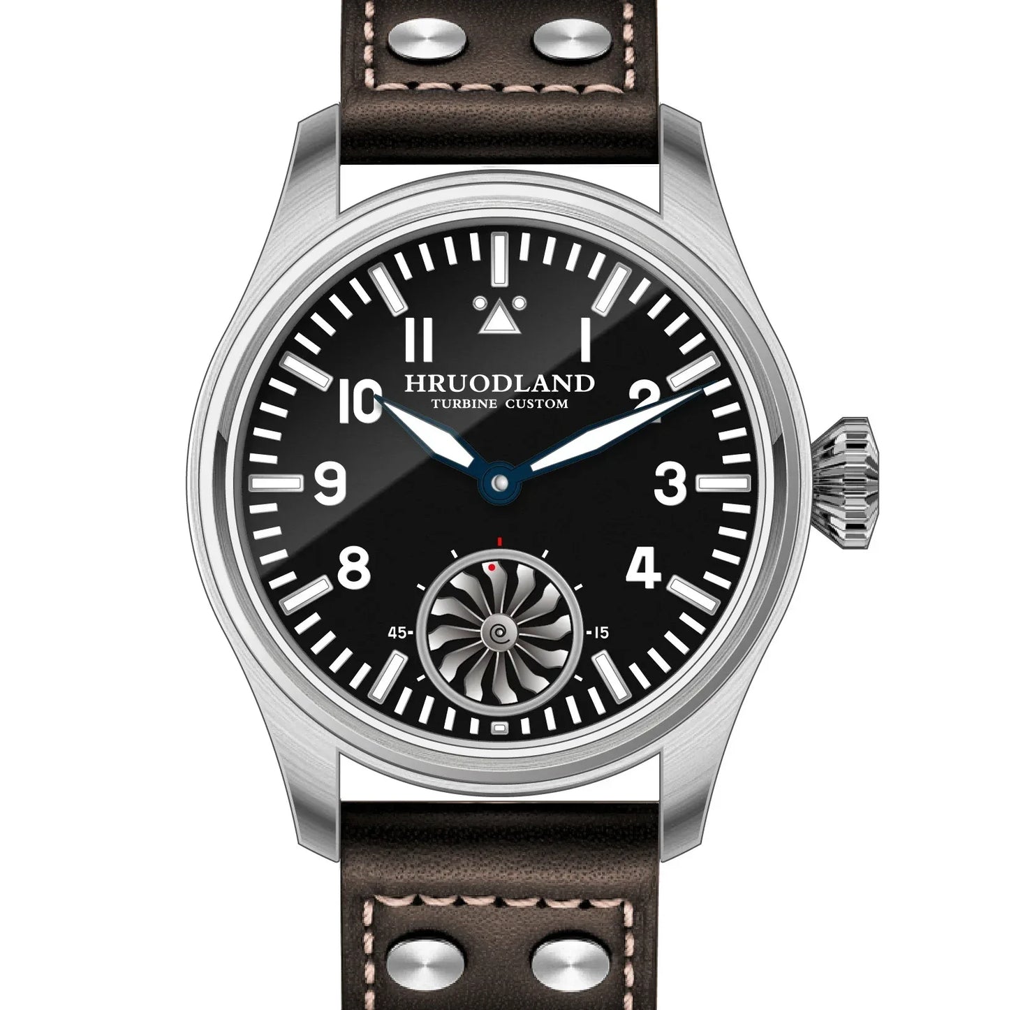 Hruodland 2025 Novo Relógio Mecânico para Homem Seagull ST3620 Piloto Retro 43MM BGW-9 Luminoso Cristal de Safira Turbina Relógio de Homem