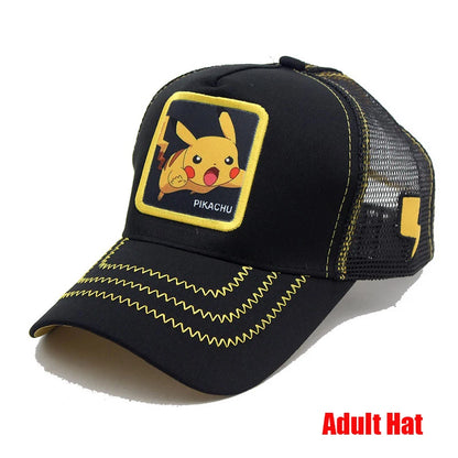 Pokemon Baseball Cap Pikachu Hat Pokemon Cosplay Hip Hop Cap for Girl Boy Children kids Anime Figures Toy Gift Cartoon Hat