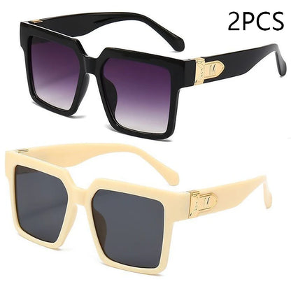 New Luxury Brand Designer Square Oversized Sunglasses Men Women 2024Fashion Thick Frame Glasses Mens UV400 Male Celebrity