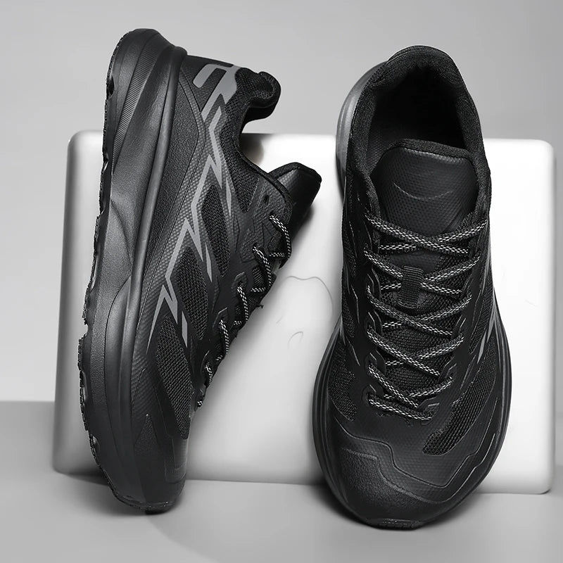 Wide Toe Men Running Sneakers, Minimalist Barefoot Shoes, Lightweight Breathable Zero Sole Outdoor Casual Walking Sport Shoes