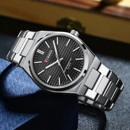 Montre pour homme CURREN 8439 – Modèle de grande marque, style luxe et professionnel, étanche, en acier inoxydable, type militaire, à mouvement quartz.