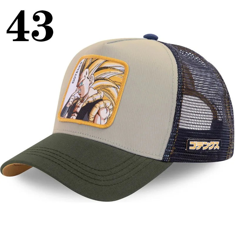 Dragon Ball Anime Character Printed Baseball Cap For Men And Women Hip Hop Hat Truck Driver Mesh Hat Summer Outdoor Sunshade