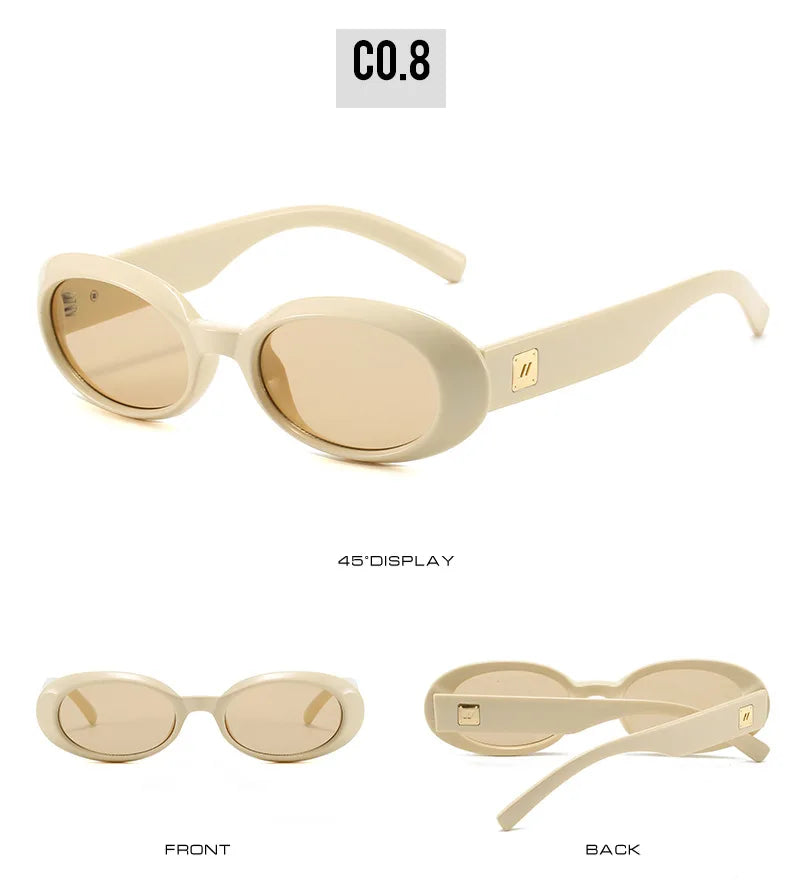 Classic Oval Sunglasses Women Men New Thick Frame Party Sunglasses Hip Hop Cool Luxury Designer Brand Eyeglasses UV400 Eyewear