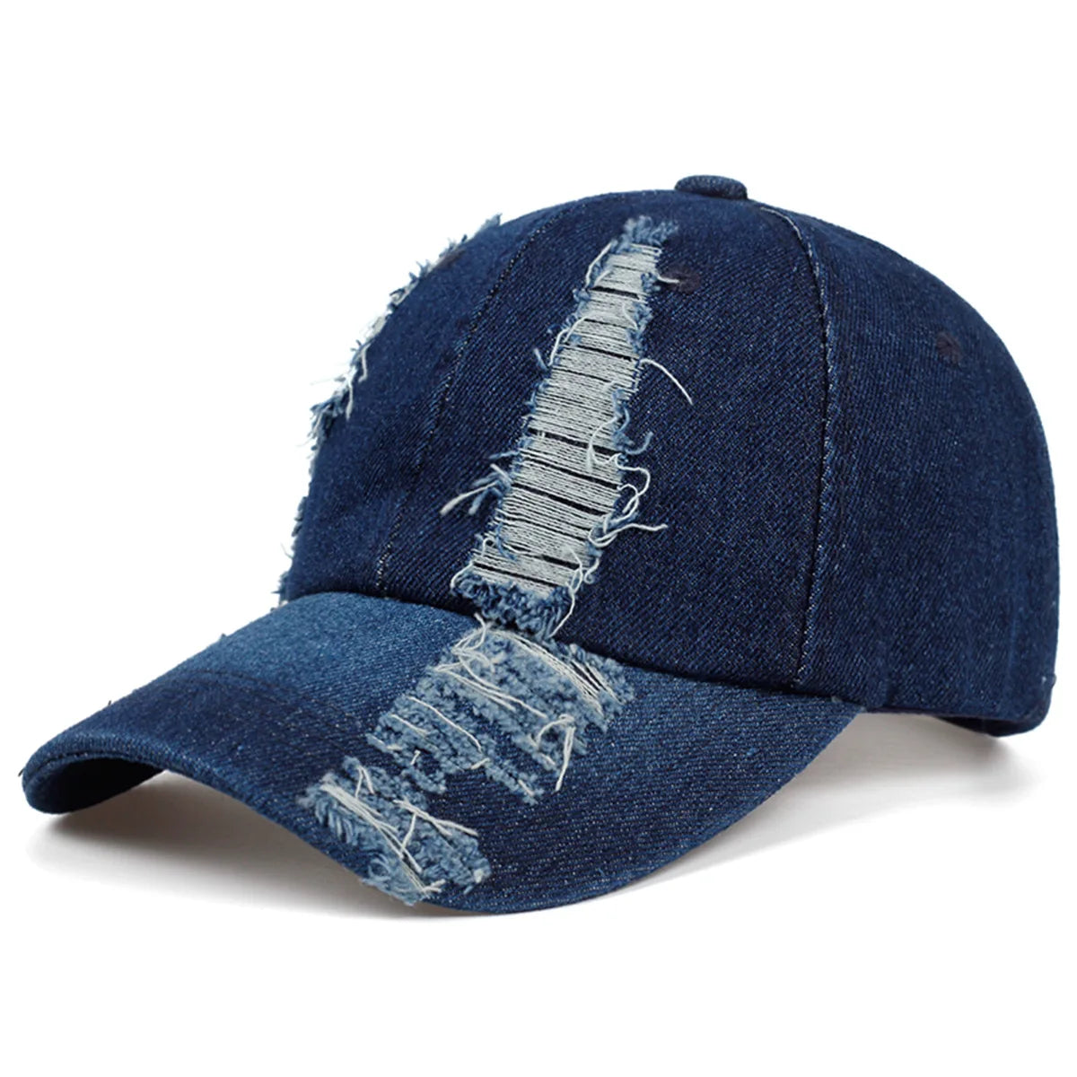 Celebrity-Inspired Niche Rabbit Ear Denim Ripped Baseball Cap Washed Graffiti Hip-Hop Sun Hat Trendy Cap
