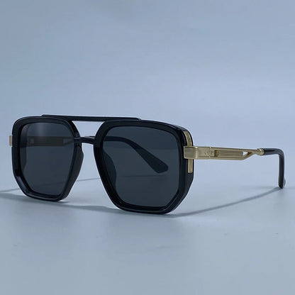 Polarized Square Sunglasses Men 2026 Luxury Vintage Double Bridge Gradient Lens Driving Shades Retro Flat Top Sun Glasses Male