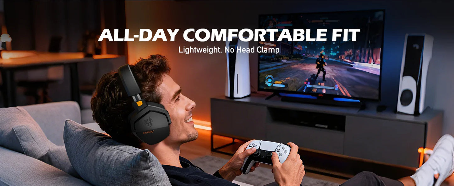 NUBWO G06 Dual Wireless Gaming Headphones 2.4GHz Bluetooth 5.3 Headsets Gamer with Microphone for PS5, PS4, PC, Mobile, Switch
