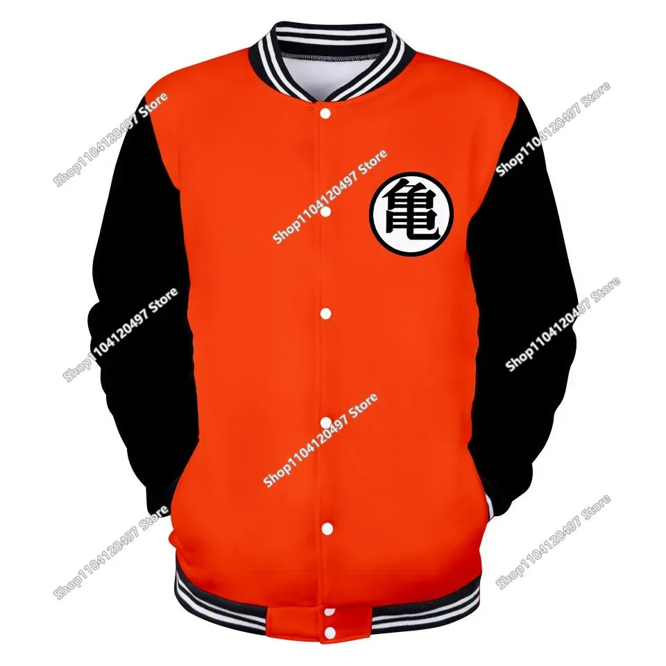 New Japanese Anime Dragon Ball Z Varsity Jacket Autumn Casual Sweatshirt Hoodie Coat Jacket Brand Baseball Jacket