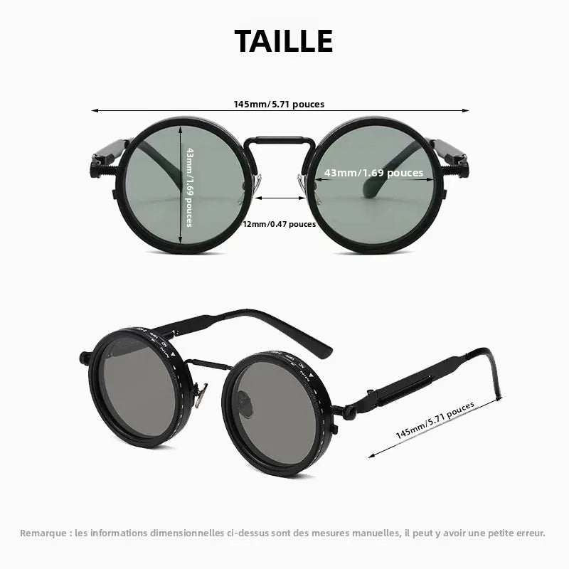 Polarized Round Sunglasses Men ND9 Adjustable Dimming Sun Glasses Women Retro Punk Fishing Eyeglasses Outdoor Shades UV400
