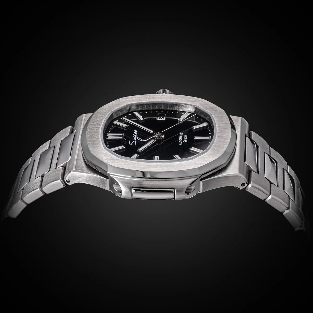 Reloj de hombre Sugess automático mecánico, movimiento Miyota 9015, esfera MOP, luminoso, resistente al agua 5bar, brazalete de lujo S466