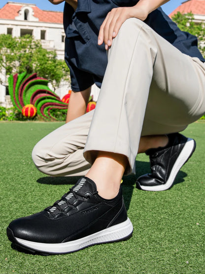Zapatos deportivos de golf para hombre impermeables de cuero de alta calidad, zapatos deportivos para competición de golf, zapatos formales para campo de golf, zapatos de entrenamiento para hombre