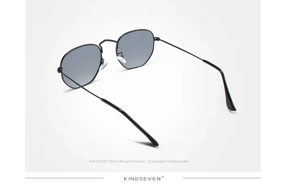 KINGSEVEN Brand Reflective Sunglasses Men Hexagon Retro Sun glasses Leisure Glasses Oculos Gafas De Sol Shades