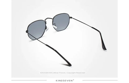 KINGSEVEN Brand Reflective Sunglasses Men Hexagon Retro Sun glasses Leisure Glasses Oculos Gafas De Sol Shades