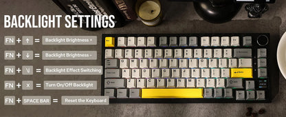 Ajazz AK820 Pro 75% Bluetooth 5.1/2.4G Wireless/Wired Gasket-mounted Mechanical Keyboard with TFT Screen for Mac/Win