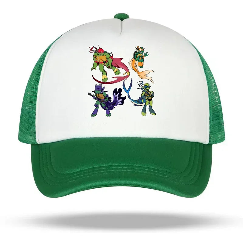 Teenage Mutant Ninja Turtles Baseball Cap Embroidered Cartoon Anime Print Hats Duck Tongue Hat Nethats Sun Visor Headgear Gifts