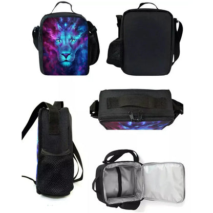 Klassisches FortniteS-Schulrucksack-Set für Kinder mit Lunchtasche und Federmäppchen, große Kapazität, für Jungen und Mädchen, ideales Geschenk