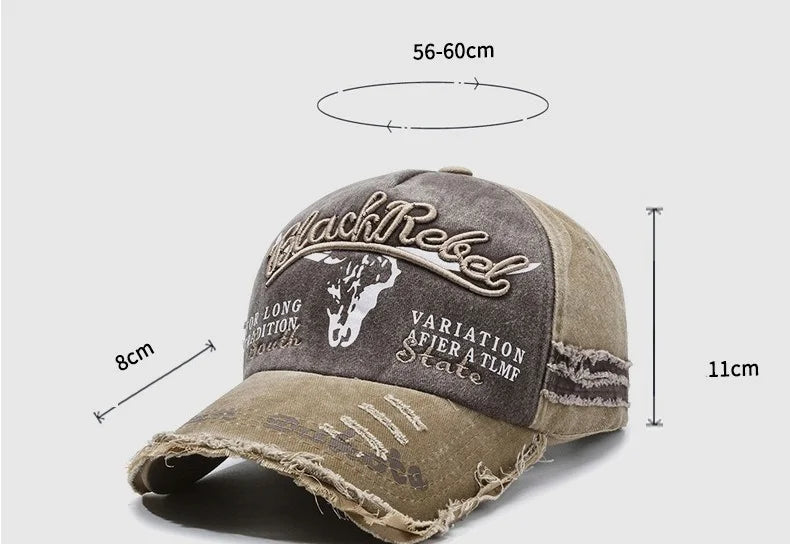Nuovo cappellino da baseball da uomo in cotone lavato, stile retrò, per tutte le stagioni, cappello sportivo da outdoor da uomo, accessorio maschile