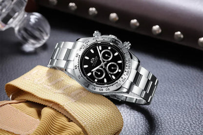 Automatic Watches for Men Mechanical Self Weind Gold Stainless Steel Glacier Ice Blue Chestnut Brown Bezel Reloj Hombre Baratos