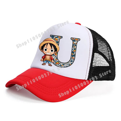 One Pieces Baseball Cap Cute Cartoon Anime Luffy Letters Casual Hats Men Adult Adjustable Sun Caps Boy Headgear Kids Hat Gift