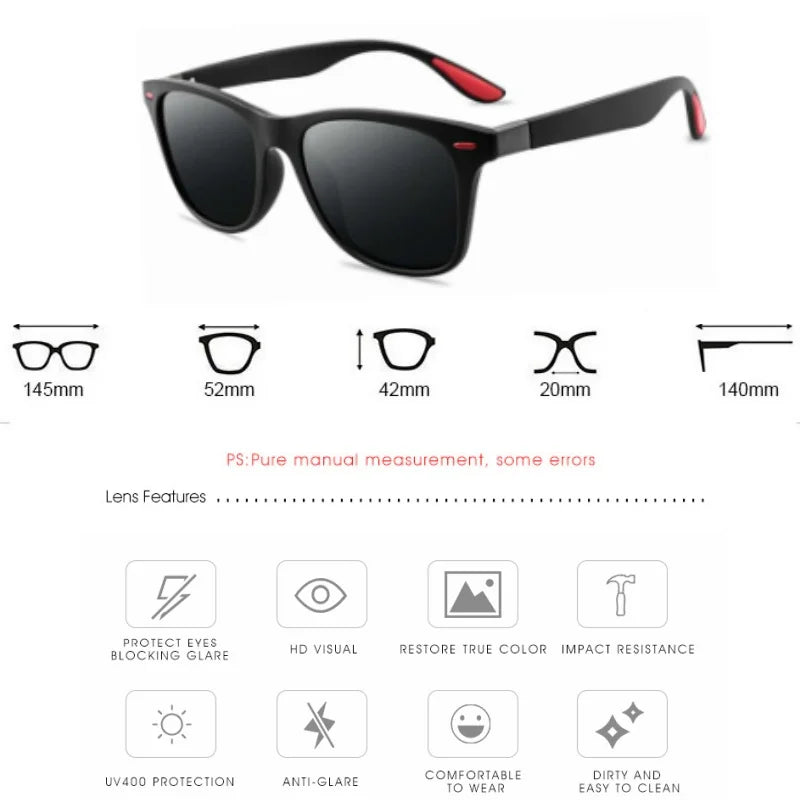 Fashion Classic Polarized Sunglasses Men Women Square Sun Glasses Anti-glare Goggle Travel Fishing Cycling Sunglasses UV400