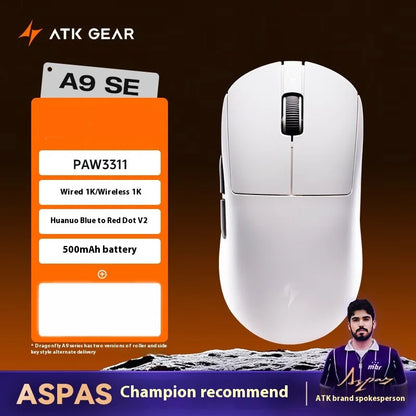 ATK A9 Plus Gaming-Maus kabellos A9/A9 SE/A9 Pro Tri-Mode 8K Gaming-Maus leicht A9 Ultimate E-Sports PC-Geschenk individuell angepasst