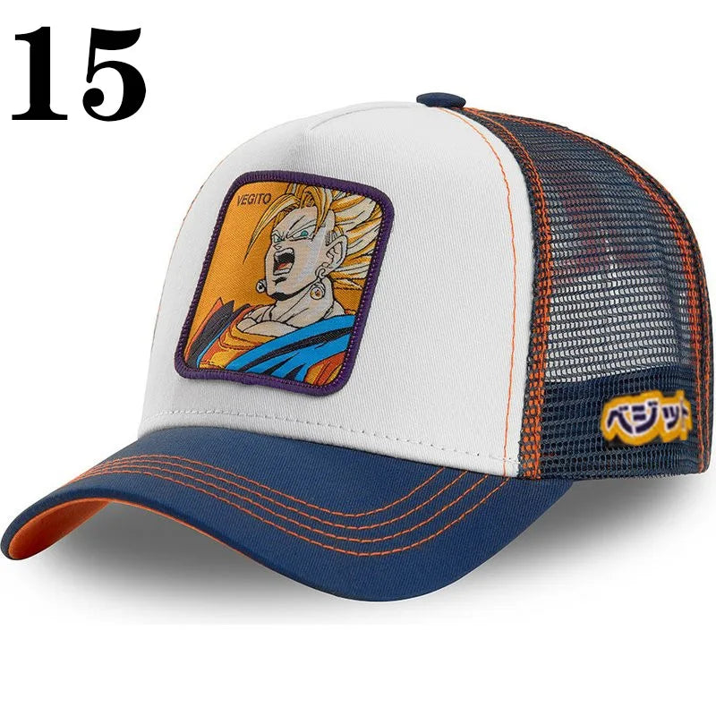 New Dragon Ball DRAGONBALL Mesh Cap Cartoon Mesh Cap Men And Women Baseball Cap Fashion Patch Trucker Cap