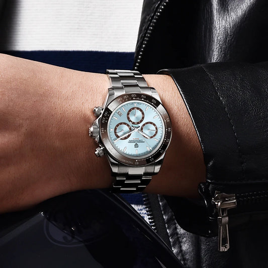Montre pour homme PAGANI DESIGN – Modèle à cadrans colorés, montre-bracelet à quartz de luxe, chronographe équipé d'un mouvement