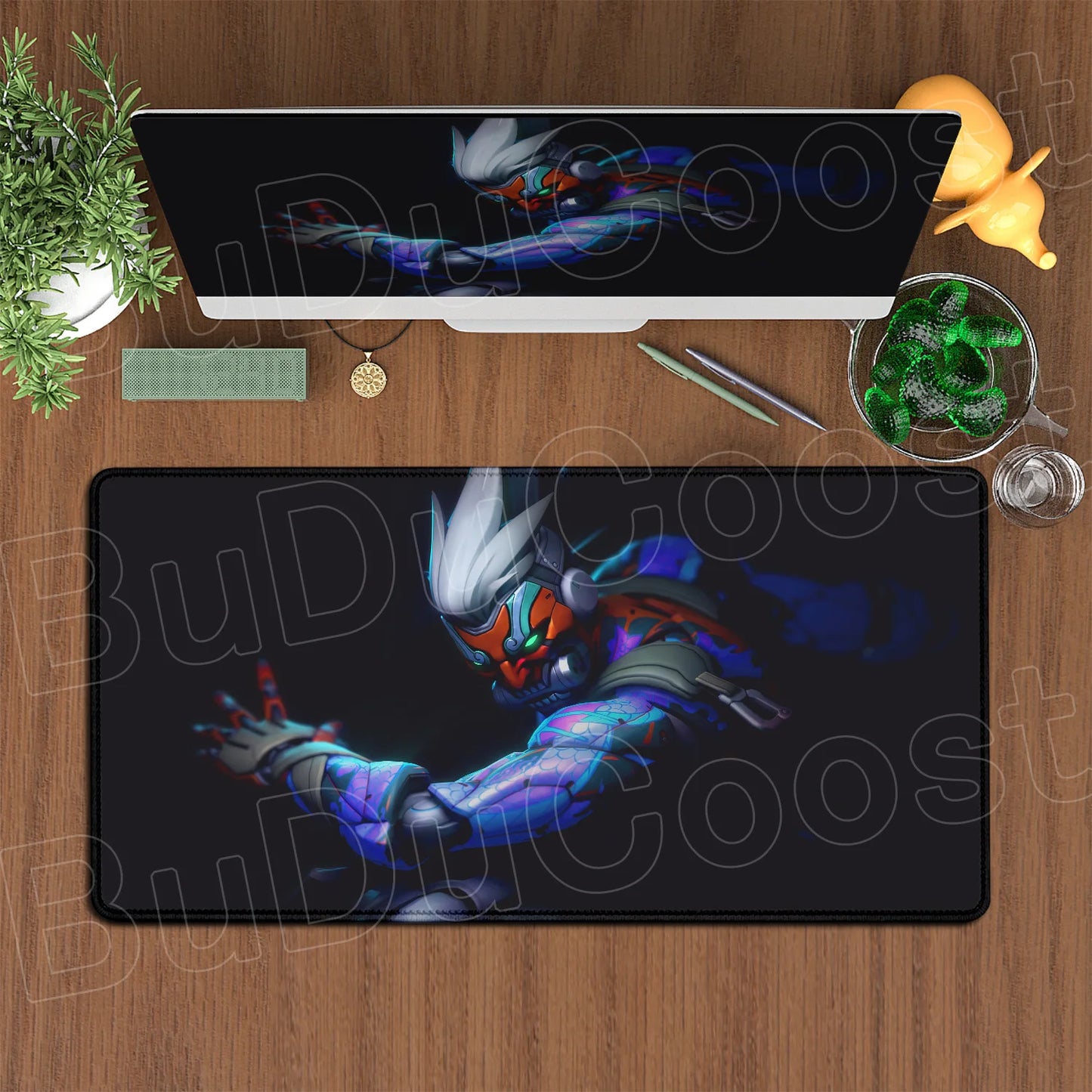 Large XXL DIY Cool Overwatch Mouse Pad Keyboard Table Gaming Accessories Non-Slip Rubber Edge locking spped Laptop Rug desk Mat, produit gaming premium Fraquane