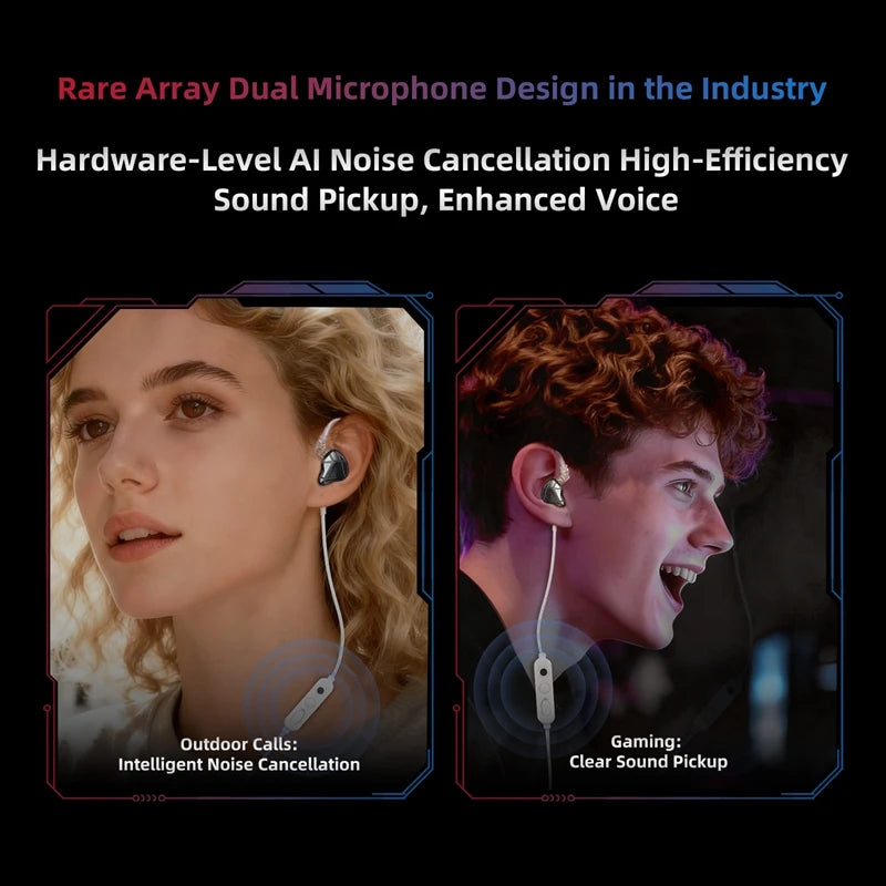 KZ Axas Gaming Earbuds Wired IEM HiFi Bass Headphones with Microphone, FPS Gaming Earphones, KZ Axas In-Ear Monitor Earbuds for PC Mobile & Console Gaming
