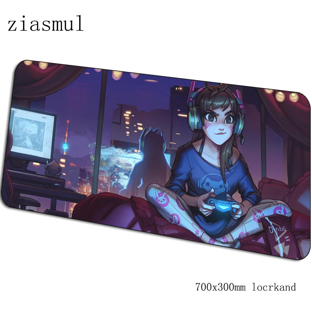 Podkładka pod mysz Dva dla graczy 70x30cm XL, gamingowa mata na biurko do PC i notebooka, urocza podkładka do gier, prezent świąteczny dla gracza