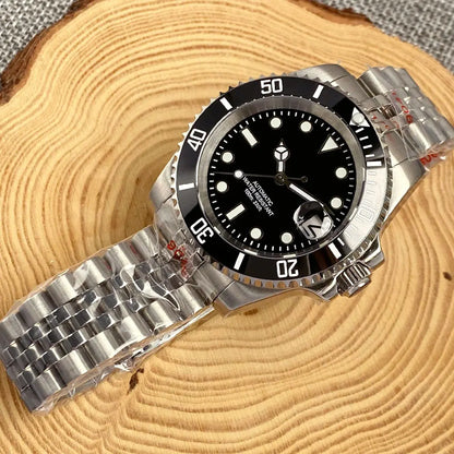 Reloj automático para hombre Miyota8215 resistente al agua 200m, reloj de buceo 40mm, movimiento mecánico, luminoso, correa Jubilee y hebilla Glide Lock