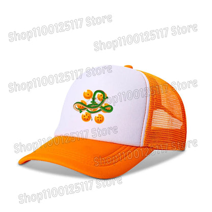 Baseballová čepice Dragon Ball s potiskem z anime, prodyšná čepice s kšiltem, kreslená postavička Goku, letní sportovní čepice typu snapback, síťovaná sluneční čepice, dárek pro děti