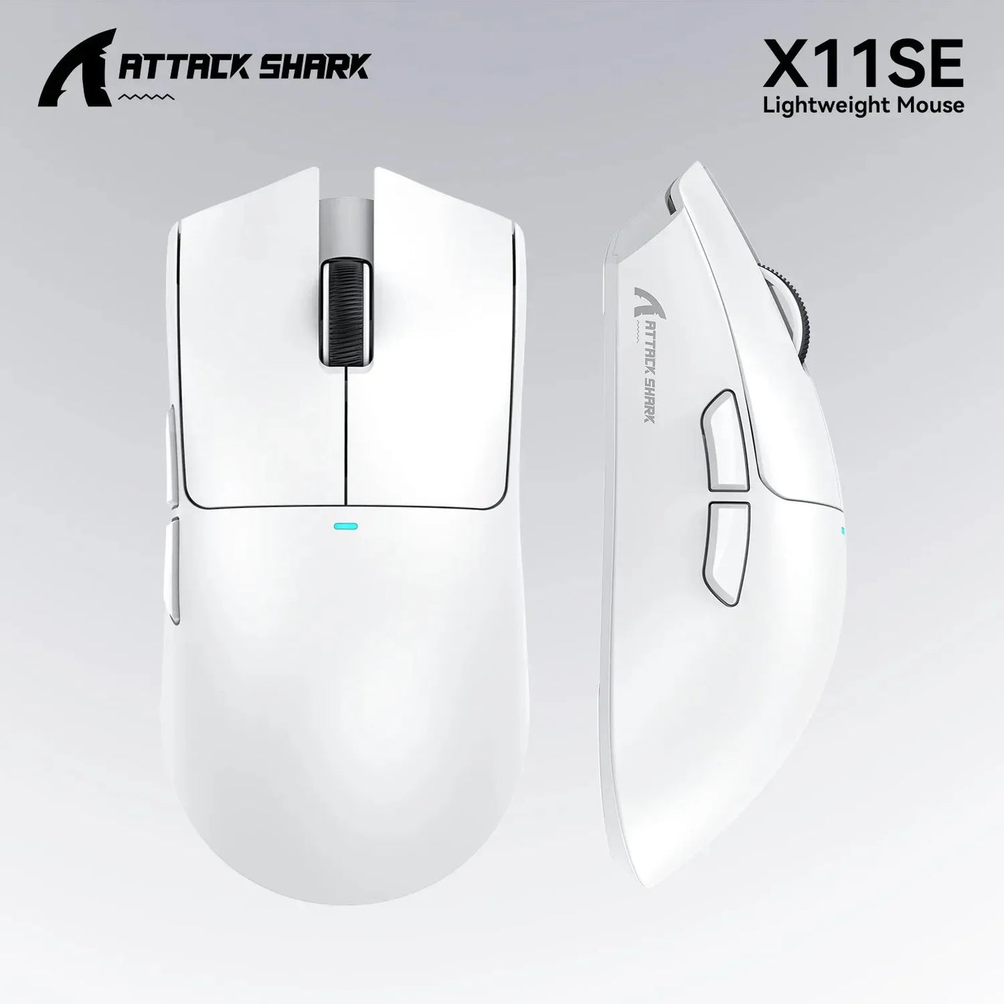 Ratón gaming inalámbrico ultraligero ATTACK SHARK X11SE, vida útil de 20 millones de clics, PAW3311 Gaming, 22KDPI, 400IPS, 40G, 1KHz, 65 horas, 30mAH