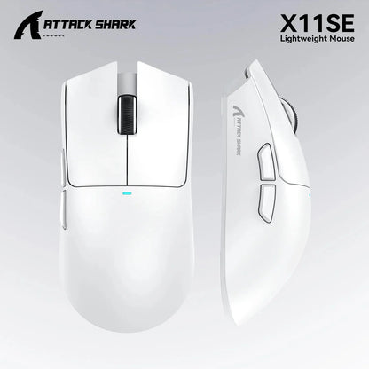 Ratón gaming inalámbrico ultraligero ATTACK SHARK X11SE, vida útil de 20 millones de clics, PAW3311 Gaming, 22KDPI, 400IPS, 40G, 1KHz, 65 horas, 30mAH