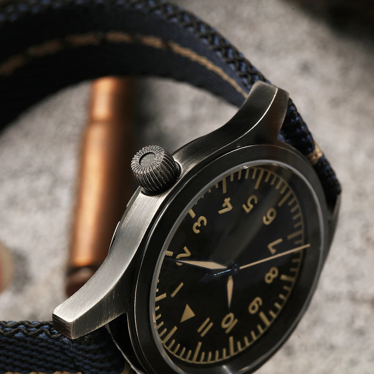 【Escapement Time】VH31 Quartz Movement Pilot Watch with Type-A or Type-B do the old black 38mm Case Waterproof 100M Sapphire