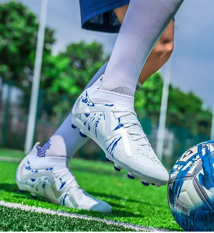 Oversized-Fußballschuhe für Jugendliche und Kinder, komfortables flexibles Design, stabile rutschhemmende Performance für Outdoor-Feldsportarten