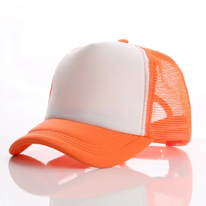 Candy Color Sublimation Blank Baseball Hats Travel Trucker Plain Mesh Sports Outdoor Snapback Cap for Men Boys Women Girls