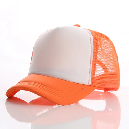 Candy Color Sublimation Blank Baseball Hats Travel Trucker Plain Mesh Sports Outdoor Snapback Cap for Men Boys Women Girls