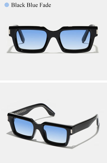 Ruiao 2026 retro black designer sunglasses vintage for women luxury square rectangular man UV400 Propionate insert pin eyewear