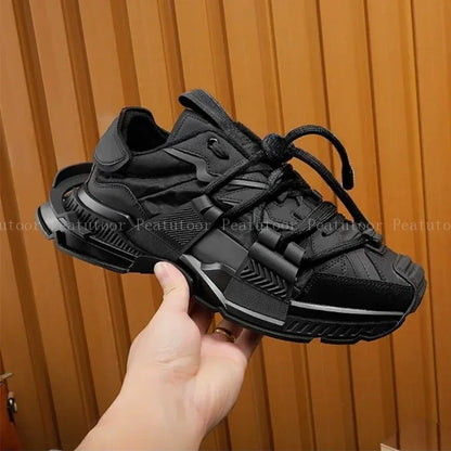 Size 35-46 Women Men Sports Shoes High Quality Patchwork Casual Sneakers Lace Up Fashion Platform Sports Running Shoes Hot