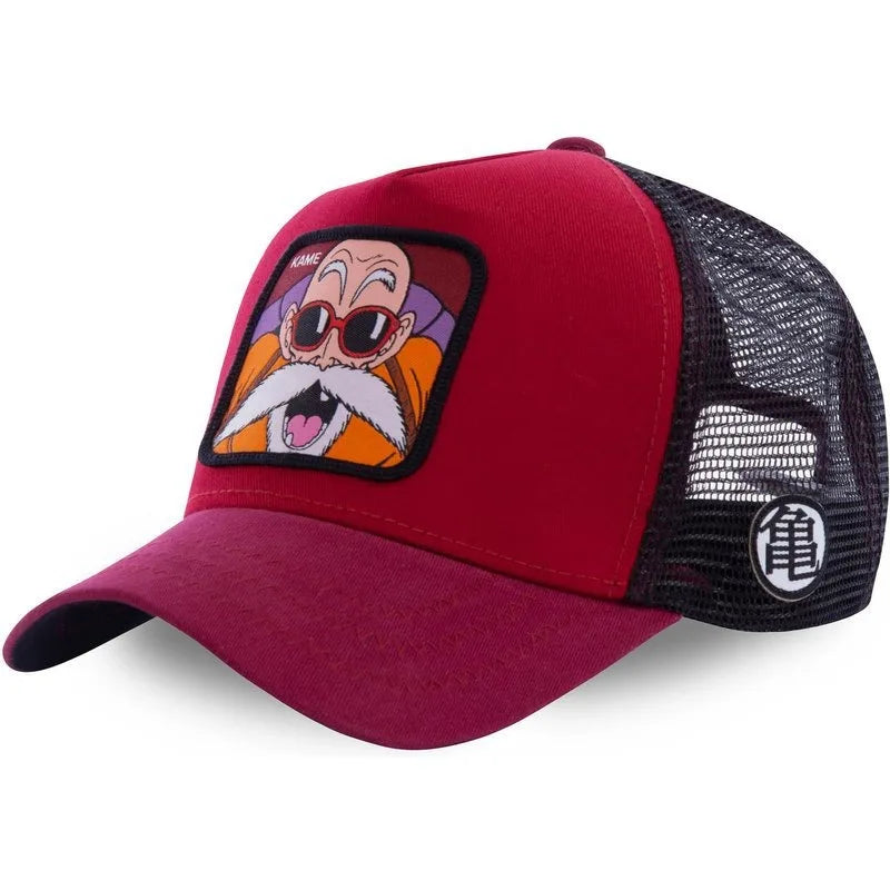 New Dragon Ball Son Goku Cap Summer Travel Peaked Cap Men's Embroidery Hip-Hop Cap Style Sun Visor Adjustable Trucker Mesh Cap