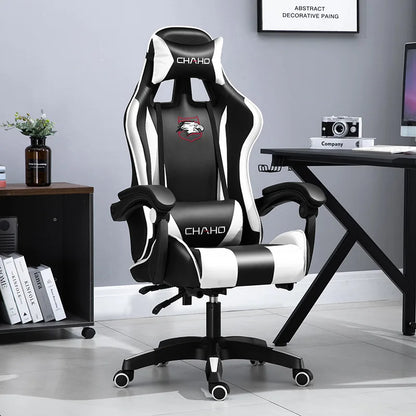 Ergonomic PU Leather Gaming Chair with Adjustable Height, Reclining Computer Chair, Swivel Office Chair for Home Office, Gaming & Study