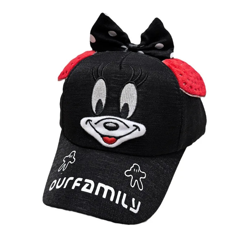Disney Minnie Mickey Anime Peripheral Cotton Polyester Baseball Cap Figure Cartoon Peaked Cap Dress Up Kid's Birthday Gifts