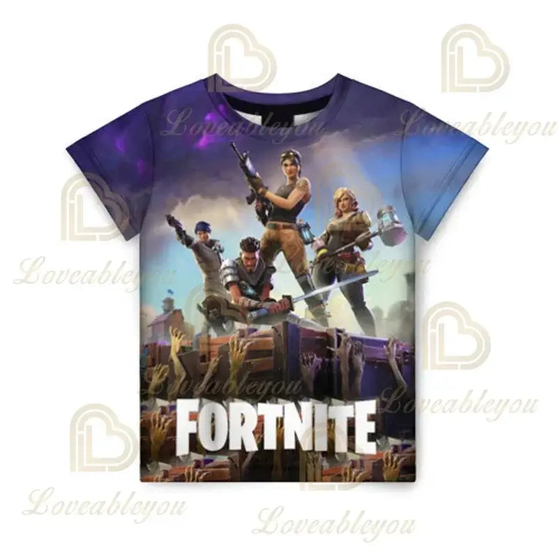 3D Fortnite тениска Battle Royale – тениски за мъже и жени, момчета и момичета, анимационни топове Victory, дрехи за тийнейджъри, детски геройски геймърски тениски и топове