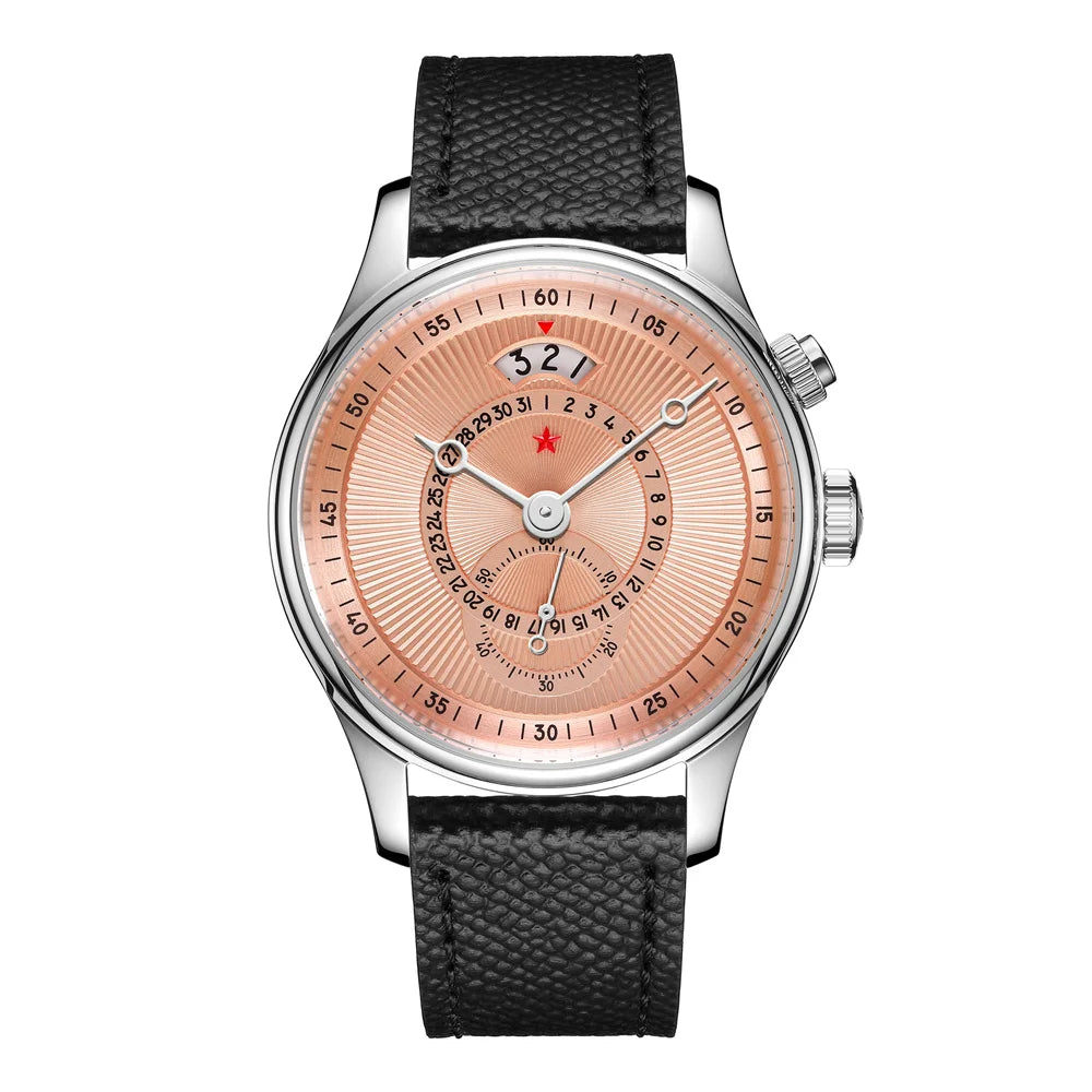 Red Star 40mm Premium Men's Watch with Seagull ST1716 Movement 3ATM Waterproof Calendar Automatic Mechanical Watch for Men