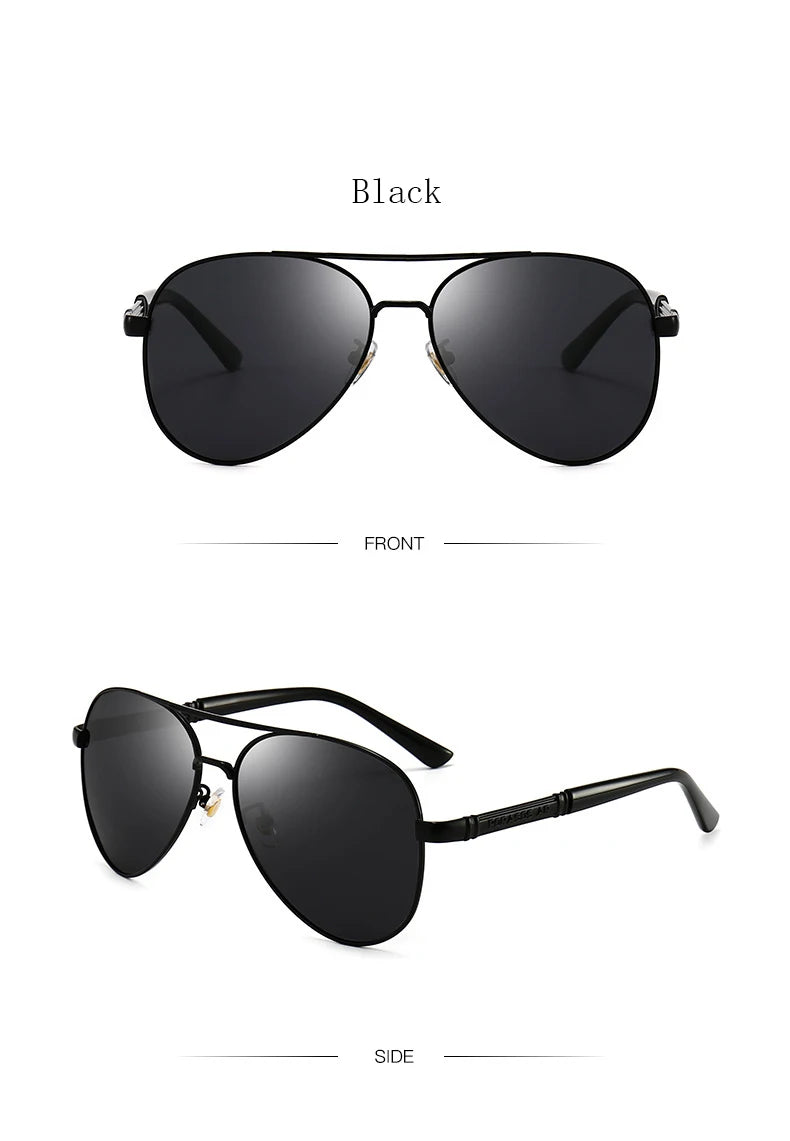 Classic Big Pilot Sunglasses Men Women Luxury Metal Black Aviation Sun Glasses Male Fashion Driving Vacation Shades UV400 Goggle