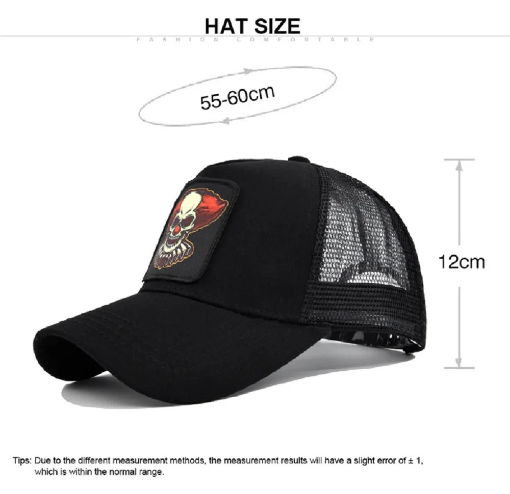 Anime Patch Baseball Caps Men Women Snapback Hats Streetwear Hip Hop Visor Caps Mesh Breathable Dad Sun Hat Unisex Trucker Hats