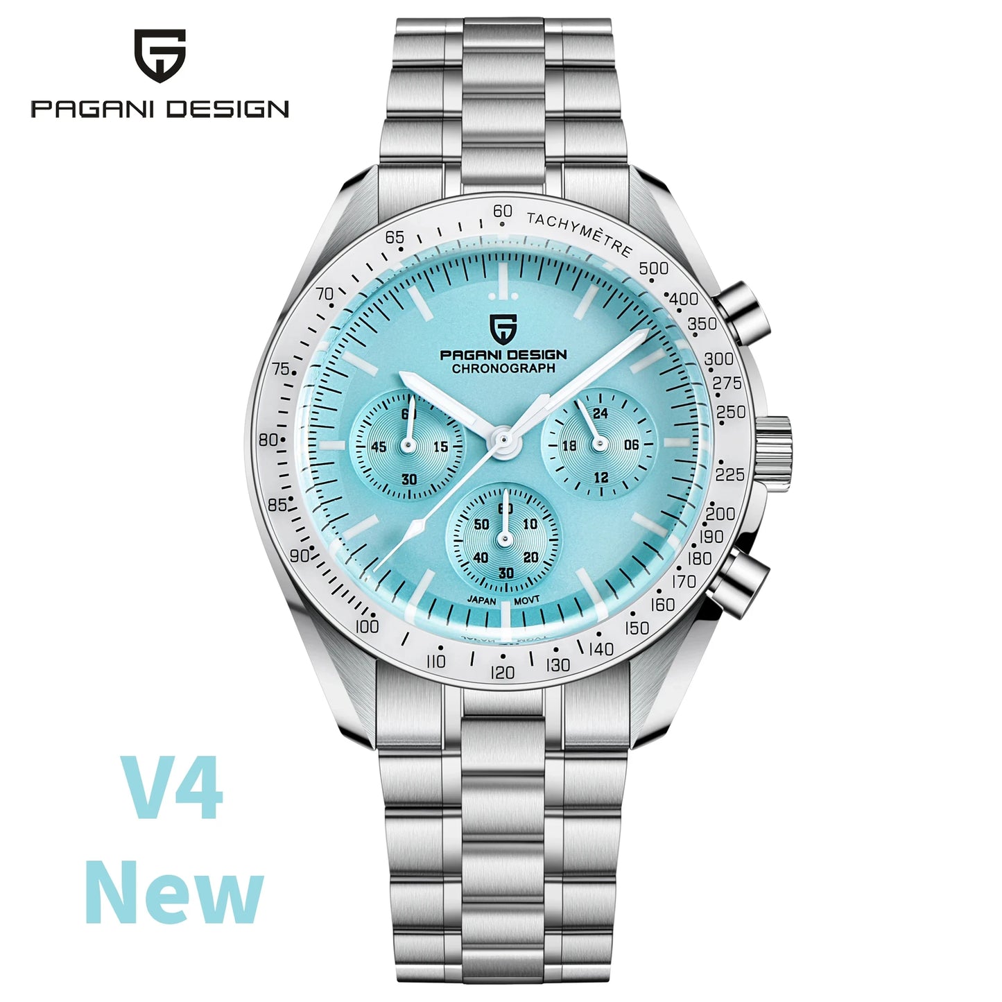 New PAGANI DESIGN Moon Men Watch Retro Luxury Quartz Watches For Men Stainless steel Sport waterproof Chronograph Man+With BOX