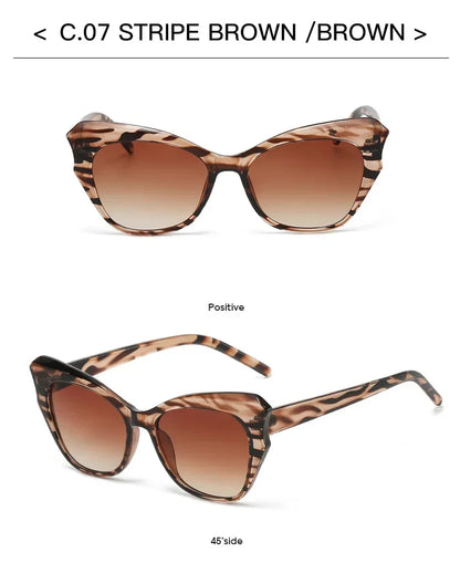 Fashion Cat Eye Sunglasses Women Vintage Sun Glasses Female Cateye Frame Mirror Retro Luxury Traveling Gradient Oculos De Sol